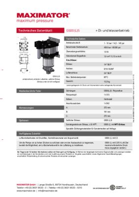 DB 01.01.11.10 Pumpen G500