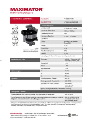 DB 01.01.13.02 Pumpen G100DS