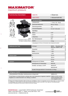 DB 01.01.13.09 Pumpen G60DS