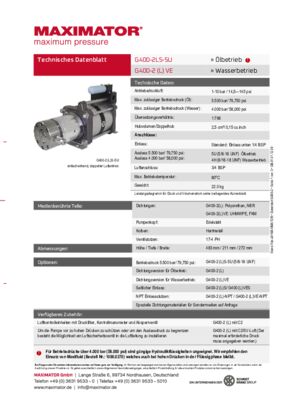 DB 01.01.12.09 Pumpen G400-2