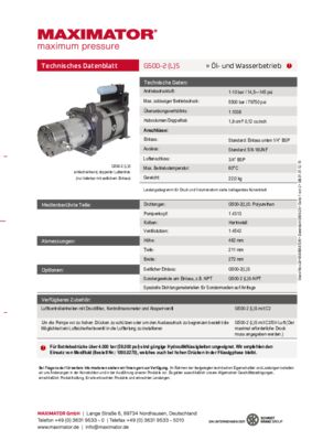 DB 01.01.12.10 Pumpen G500-2S