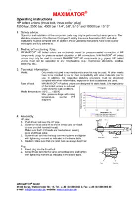 HP bolted unions