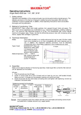 Angle filters